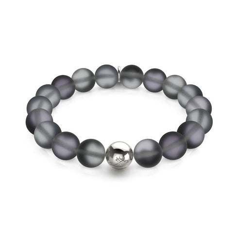 Karbonit | Silber | Statement-Armband aus Meerjungfrauenglas